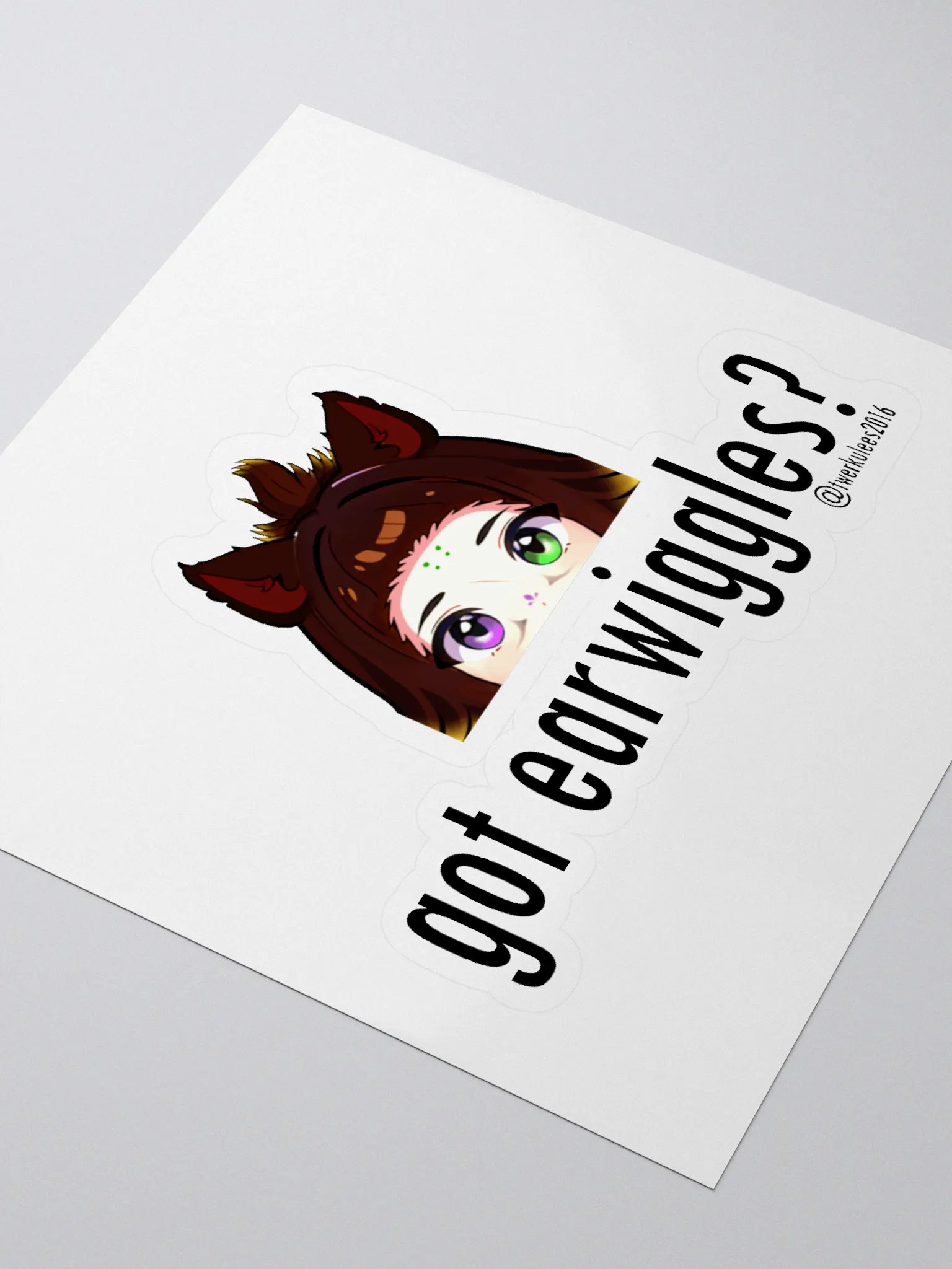 got earwiggles? Sticker w/ black text product image (3)