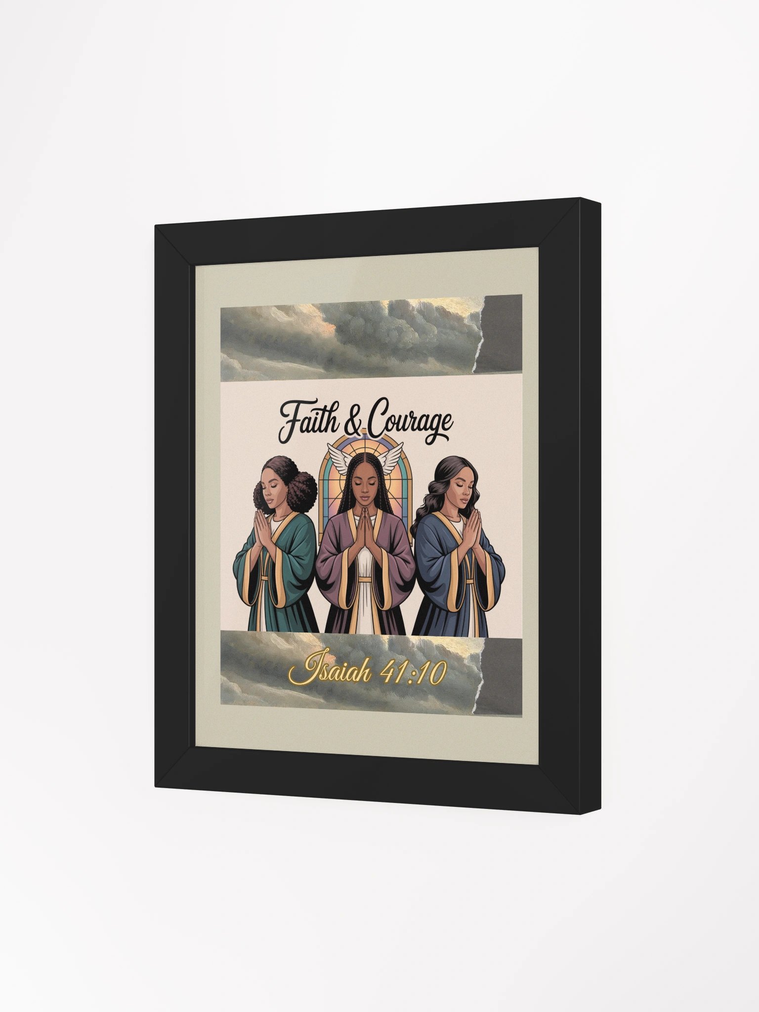 Faith and Courage Isaiah 41:10 Christian Framed Poster product image (3)
