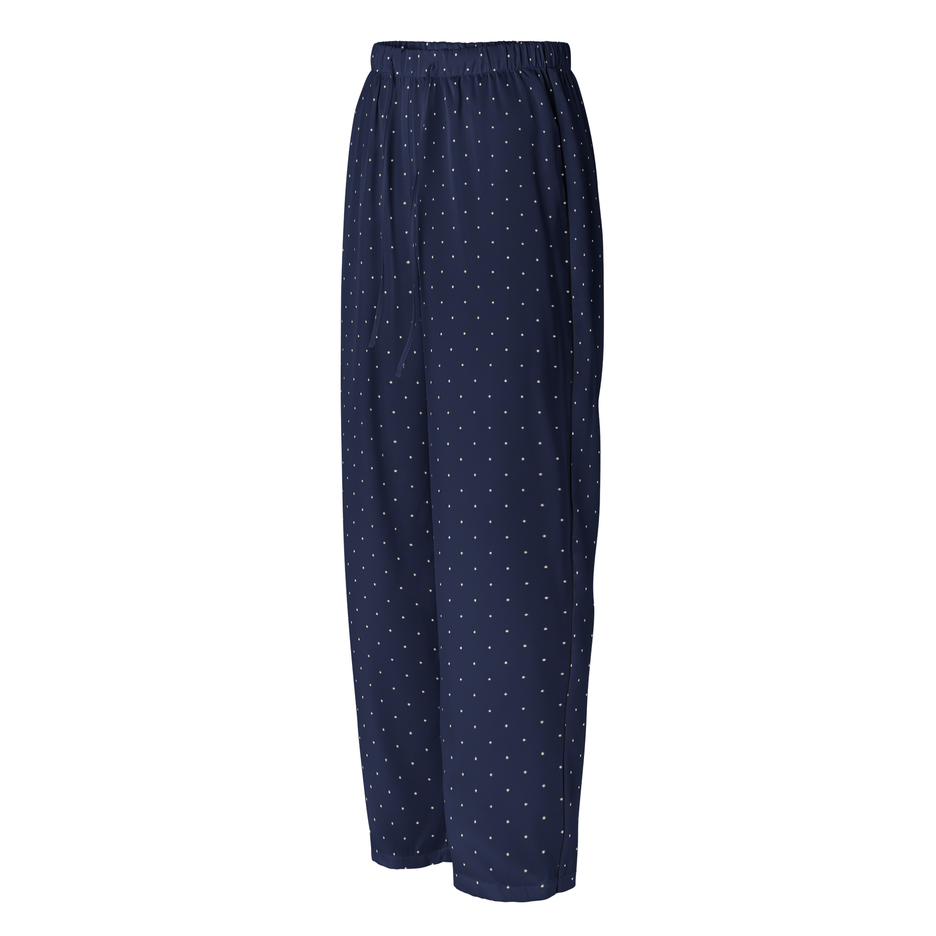 White on Navy Polka Dot Long Pajama Pants product image (1)