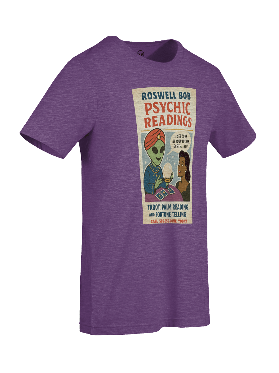 Psychic Readings Brunette Woman Roswell Aliens 1950's Retro Poster Unisex T-Shirt product image (98)