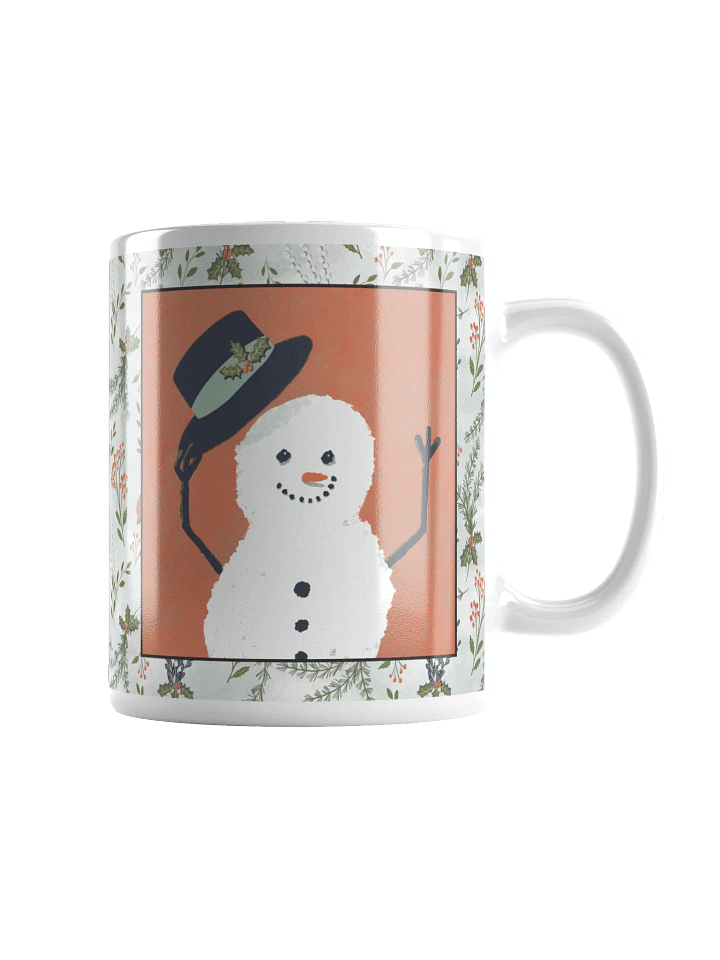 “Snowman Hello” Coffee-Tea-Cocoa Ceramic Mug - White product image (1)