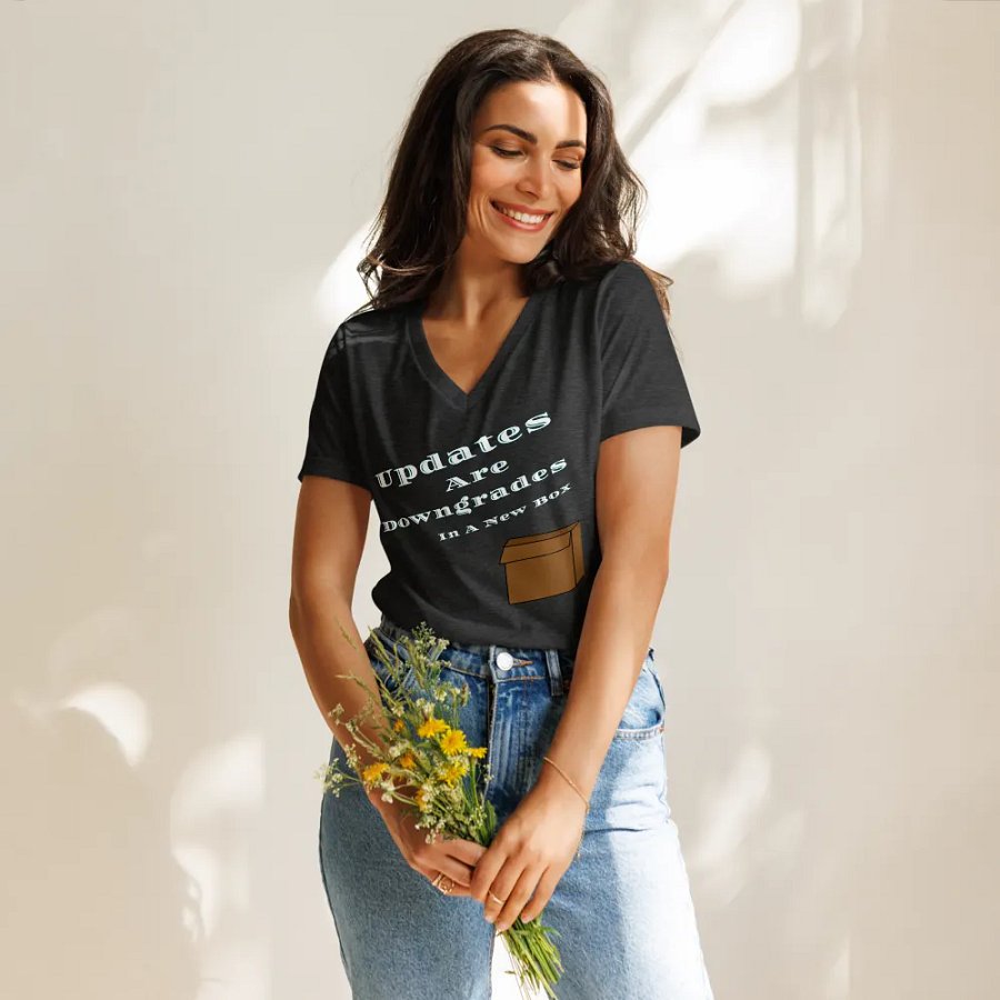 Upgrade Are Downgrades In A New Box V-Neck Tee product image (37)