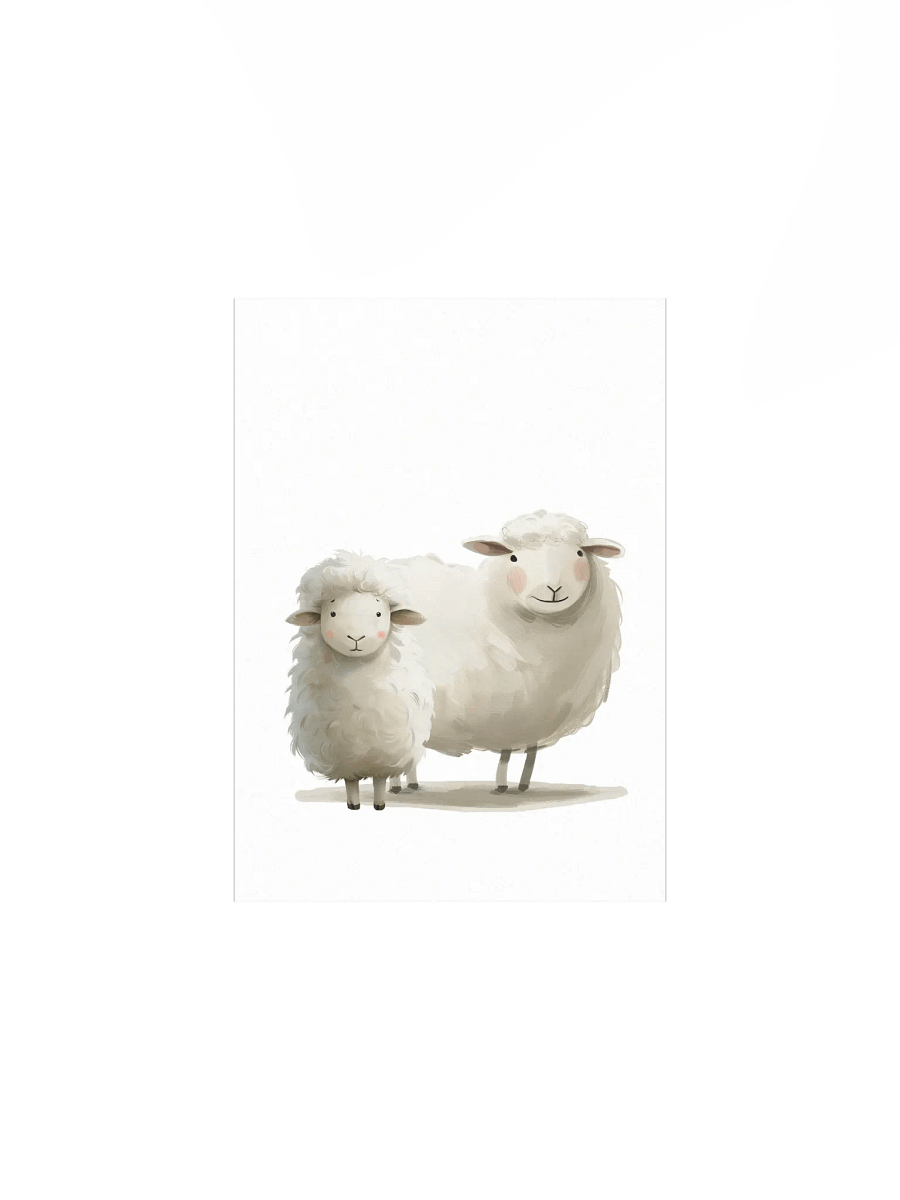 Two Cute Fluffy Sheep Nursery Print product image (4)