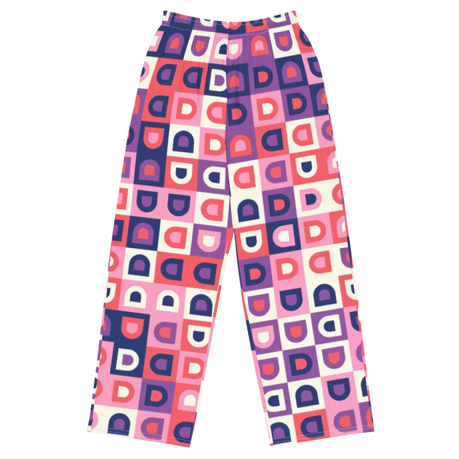 BUIII Retro Geometric: Amethyst Dawn Wide-Leg Pants product image (1)