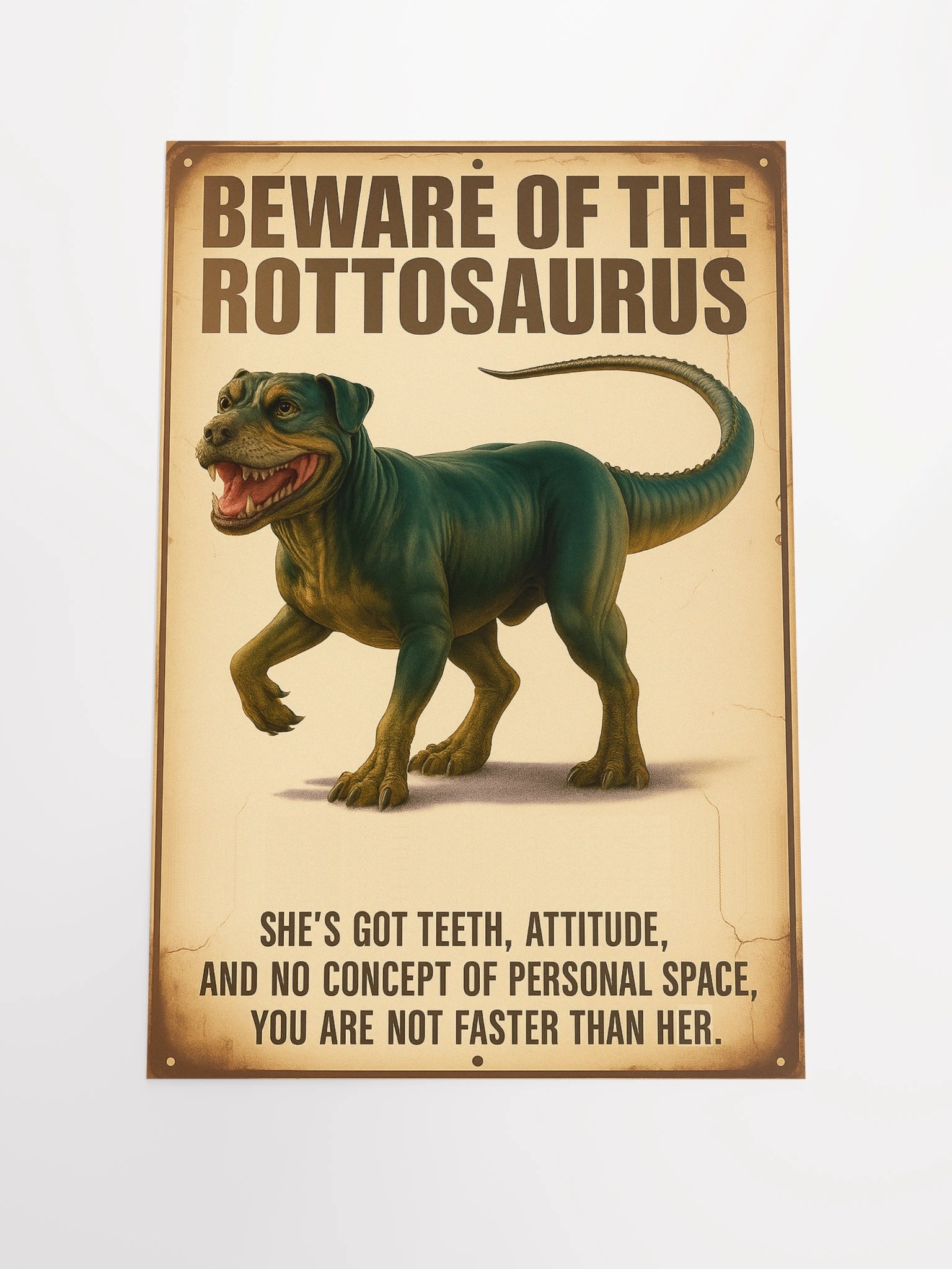 Beware of the Rottosaurus Poster (She/her version) product image (2)