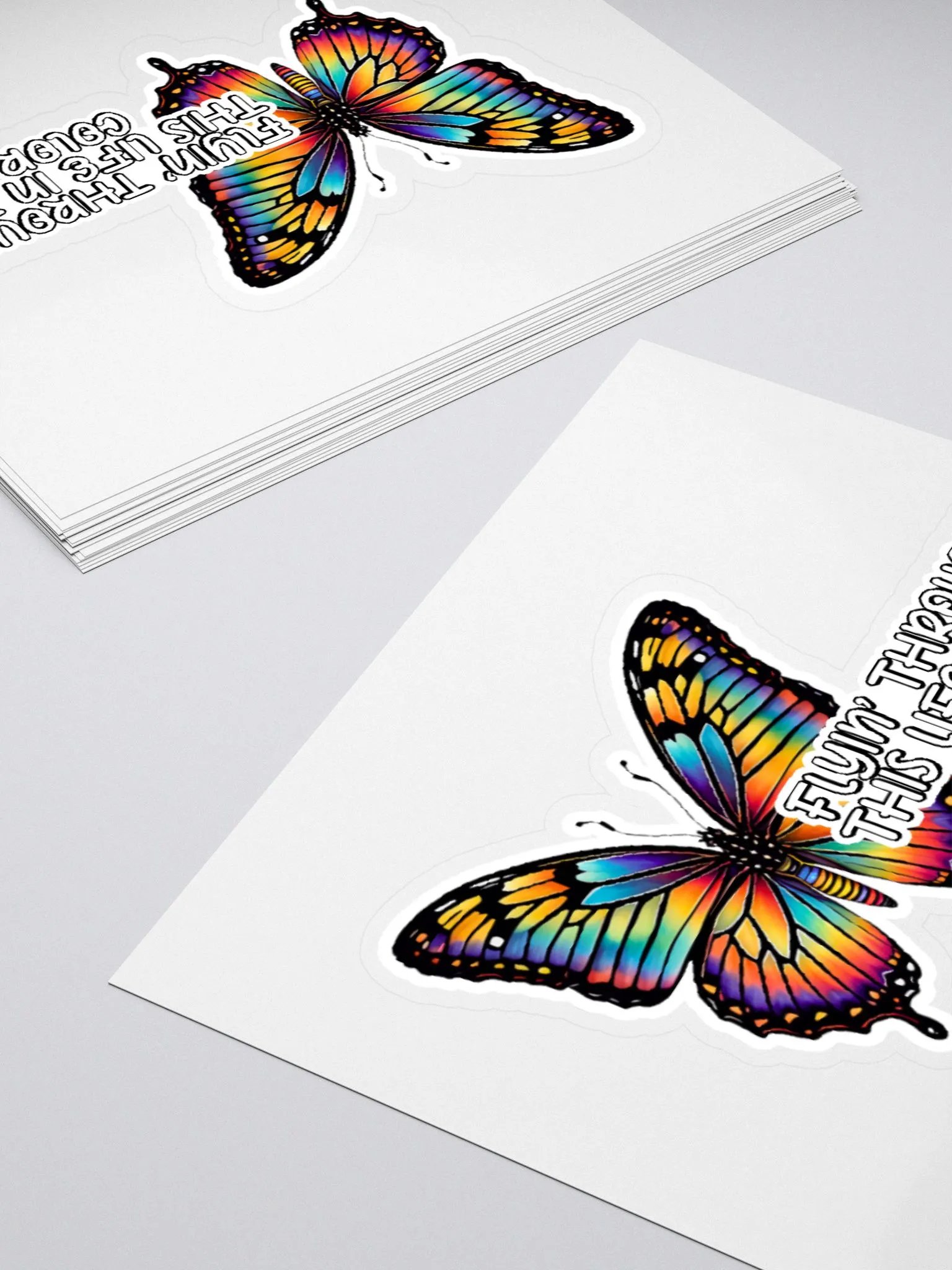Flyin' Through This Life In Full Color Sticker-LGBTQIA+ Sticker-Rainbow Sticker-Butterfly Sticker product image (10)
