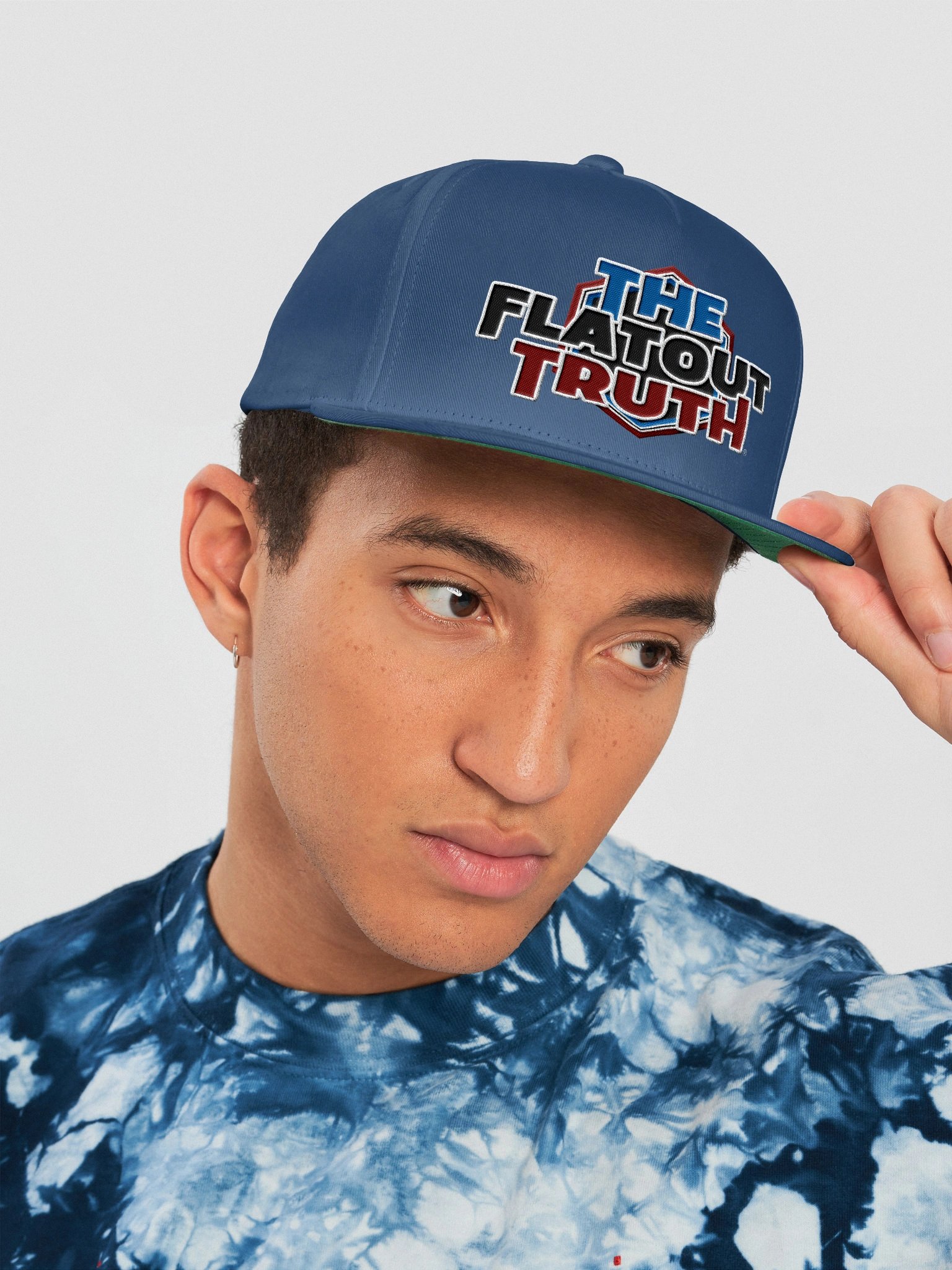 TFOT Embroidered Statement Red Hex Flat Snapback Hat product image (24)