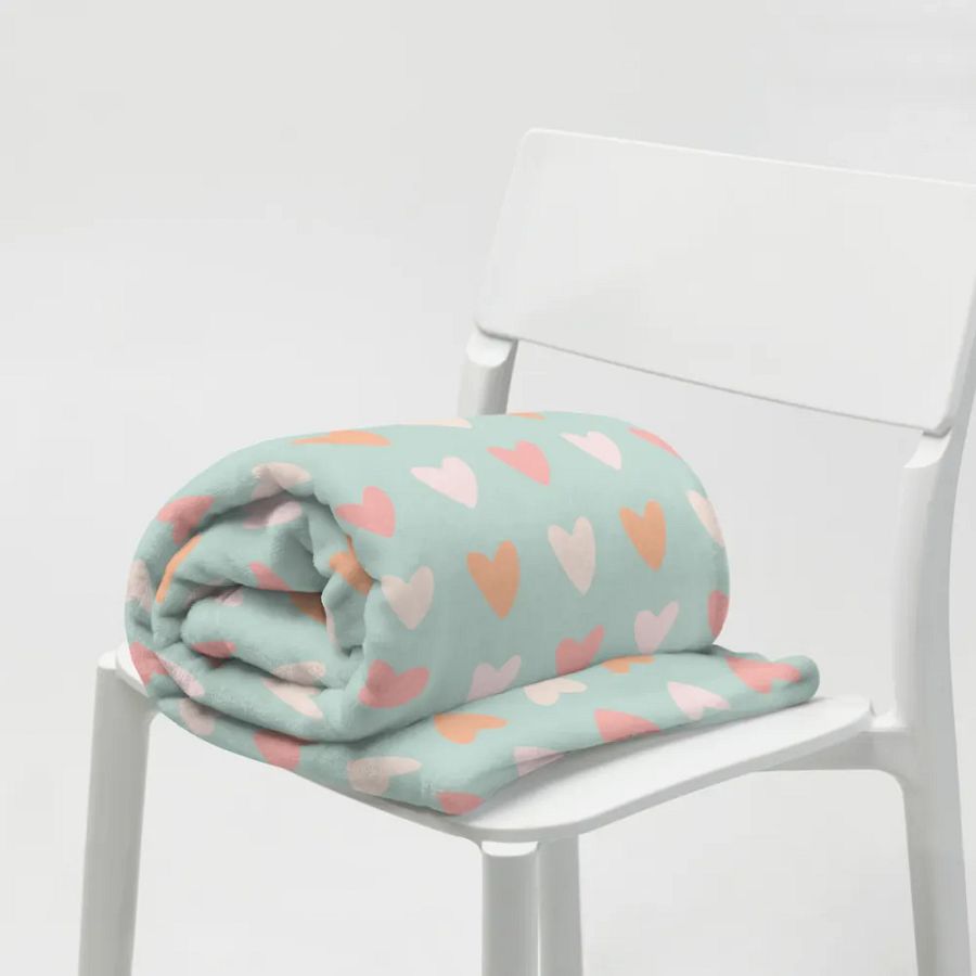 Simply Peachy Heart Throw - Peach and Mint product image (19)