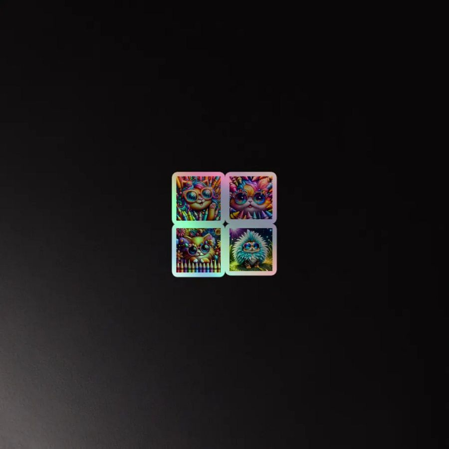 Whimsical Cats Holographic Sticker Sheet product image (4)
