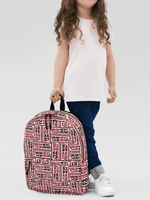 Pure LOVE dual Color Pattern on peach Background - All-Over Print Backpack product image (11)