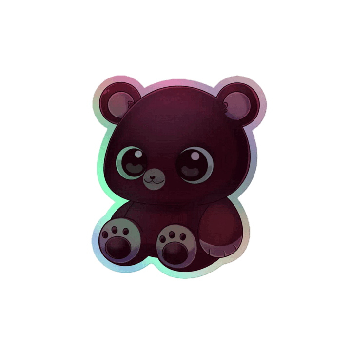 Afro the Bear Holographic Sticker product image (2)