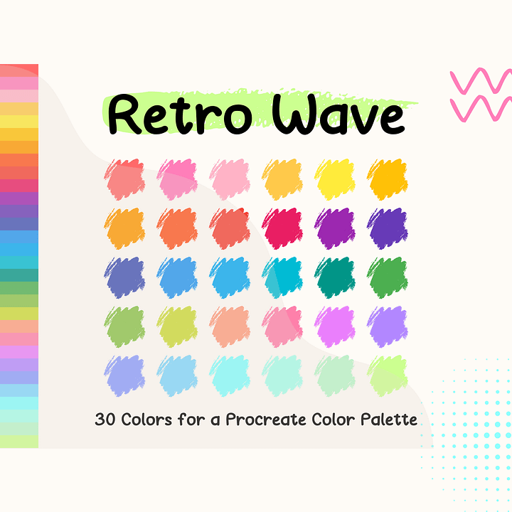 Retro Wave Procreate Color Palette with HEX Codes ★ DIGITAL ★ product image (1)