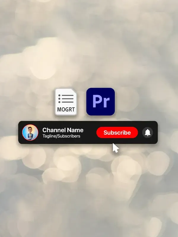 Customizable Subscribe Button Template for Adobe Premiere Pro (MOGRT Format) product image (1)