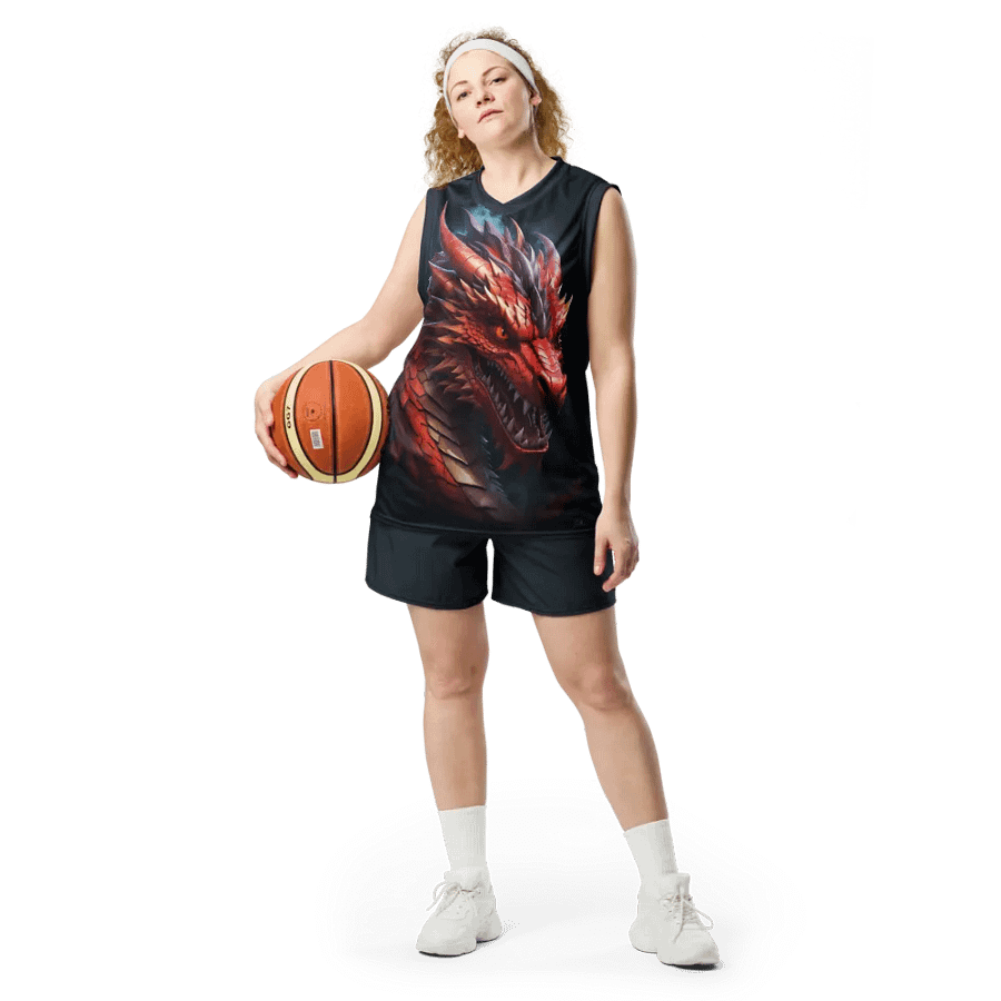 Fiery Dragon - Unisex Basketball Jersey UPF50+ protection product image (4)