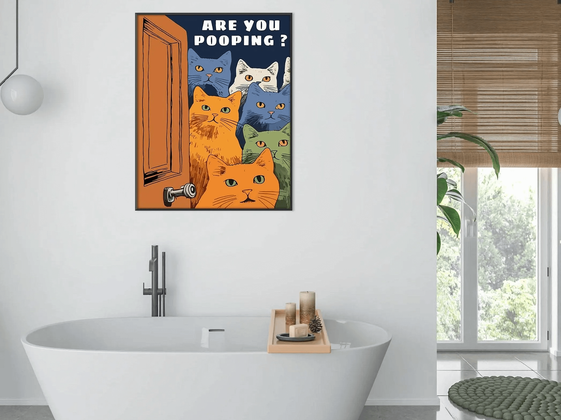 Funny Posters Pooping Print Bathroom Cat Print For Toilet Wall Art product image (4)