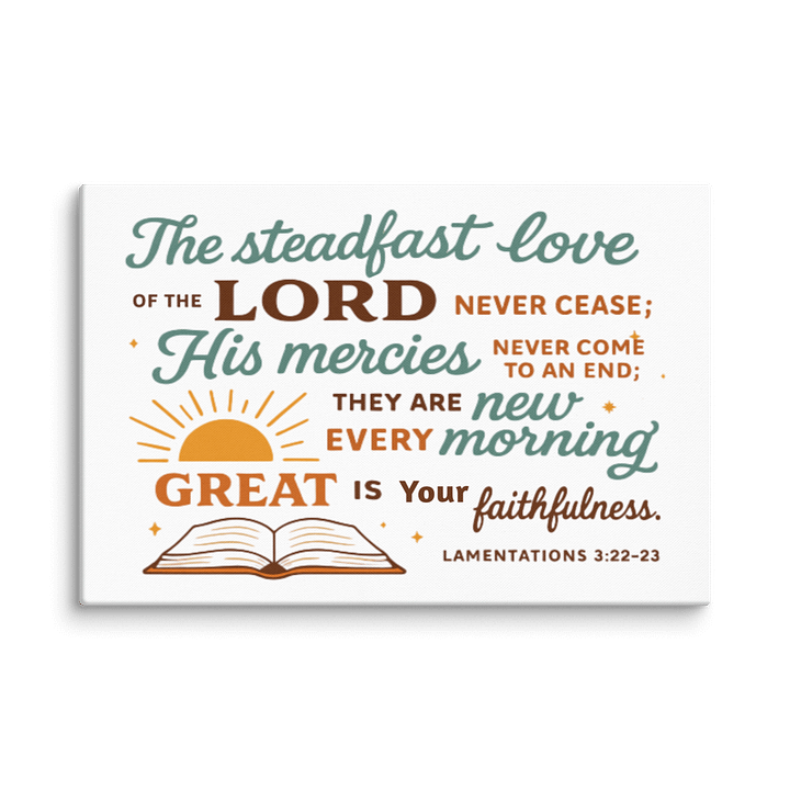 Lamentations 3:22-23 Wall Art – His Mercies Are New Every Morning | Christian Home Decor product image (1)