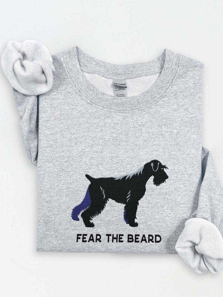 Fear the Beard Sweatshirt (Embroidered) of a Standard Schnauzer(Black) product image (1)
