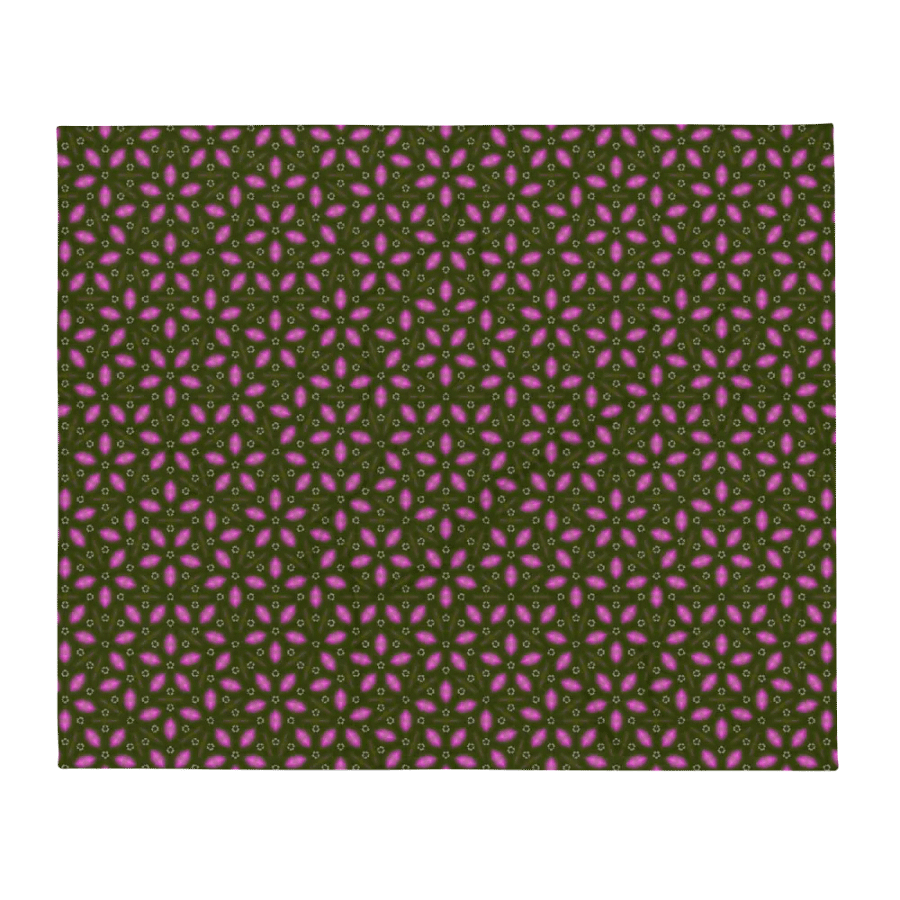 Dark Green & Pink Floral Throw Blanket product image (3)