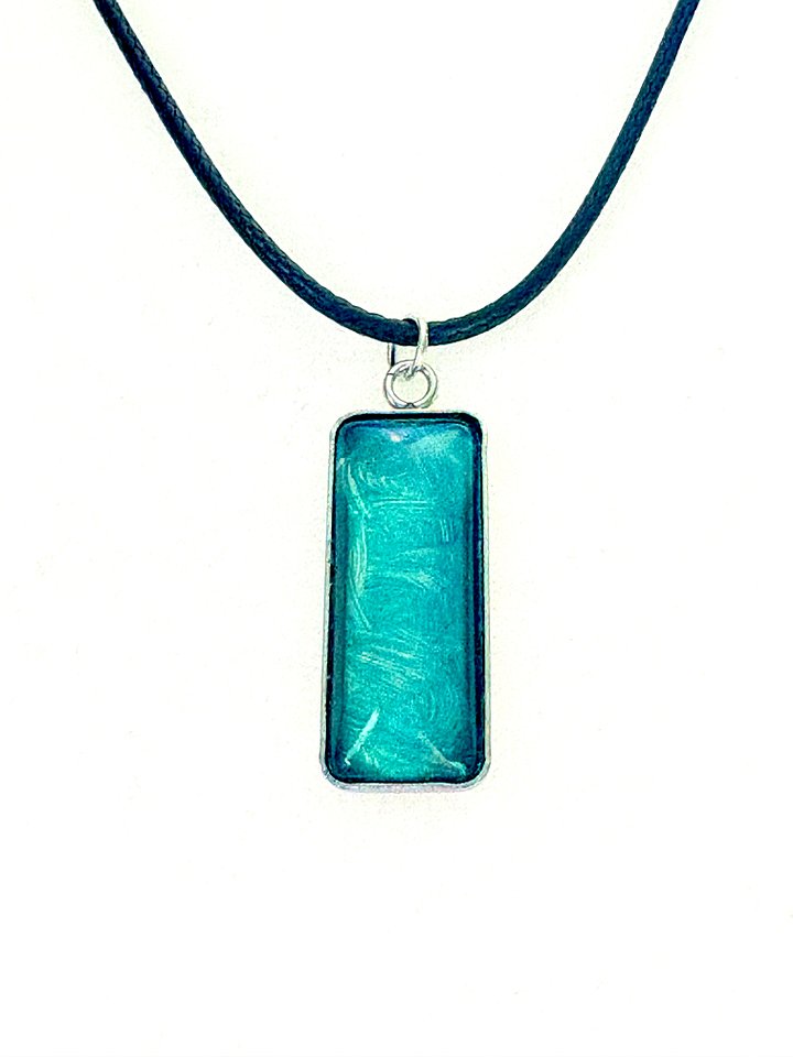 Electric Tide Pendant Necklace | Blue | Rectangle Cabochon | Monique Faella Designs™ | MFD-00148 product image (1)