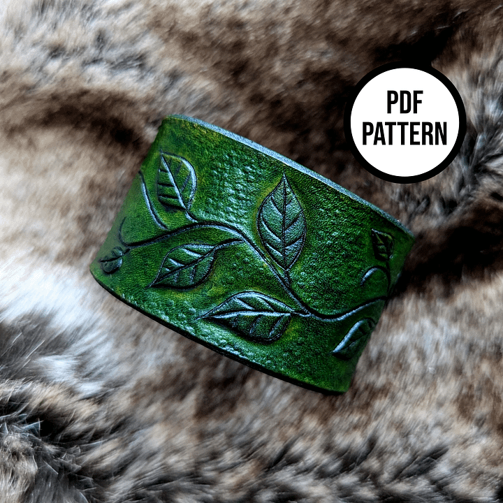 Vines Leather Cuff Pattern - PDF Pattern for Leatherwork product image (1)