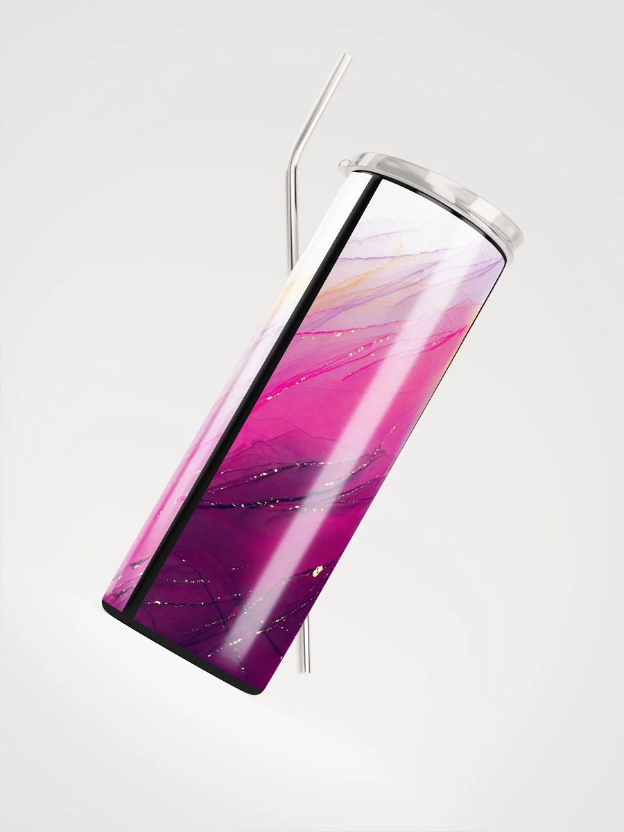 Bumblebee Blush: Pink & Yellow Gold Whispers Tumbler product image (4)