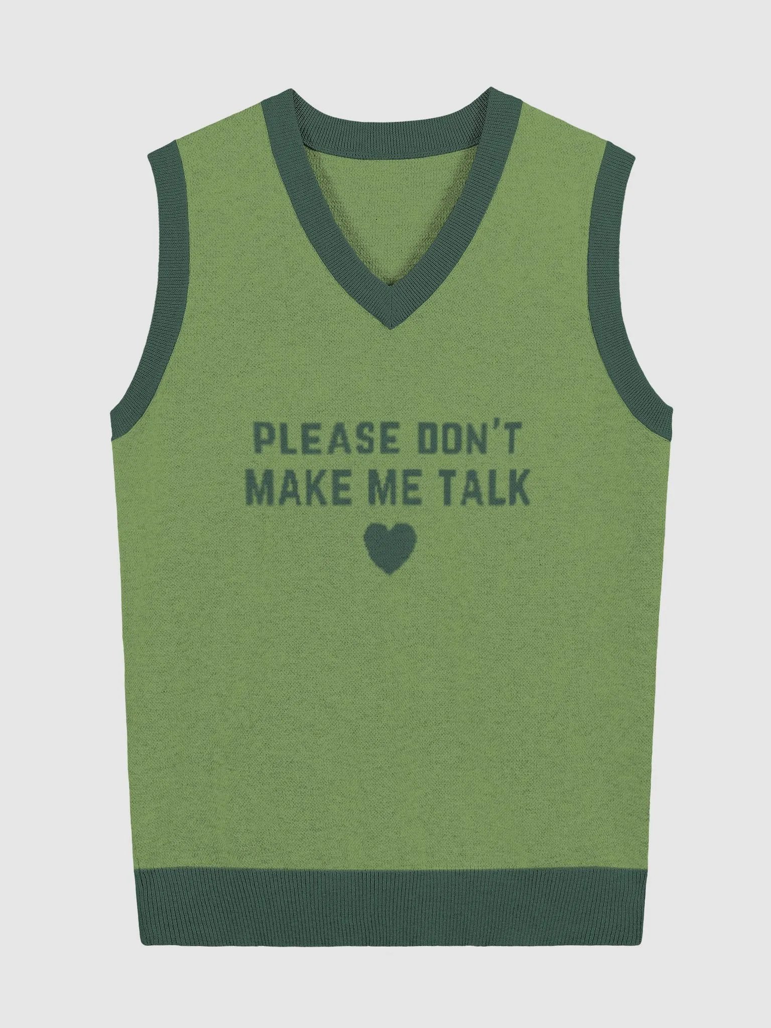 PLEASE DON'T MAKE ME TALK (duotone green) knitwear vest product image (3)