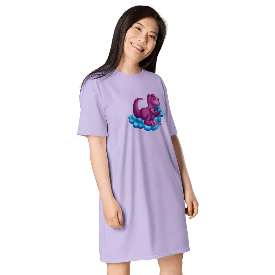 Sleepy Dino Tshirt Dress product image (4)