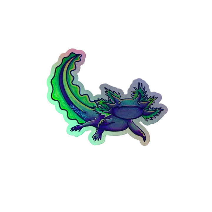blue axolotl sticker product image (2)