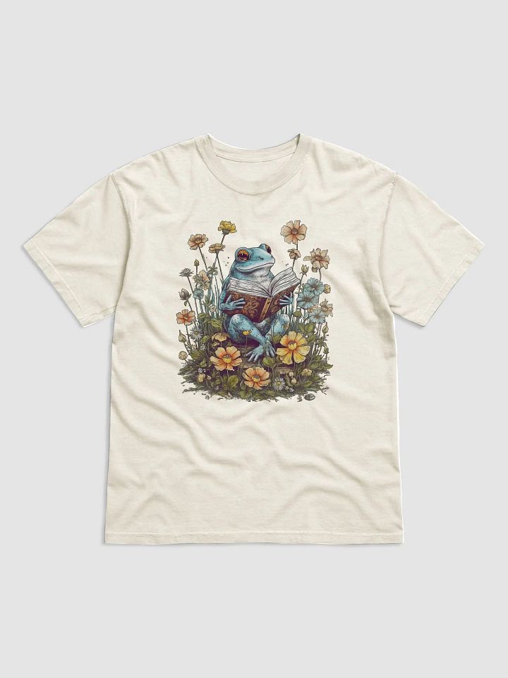 Vintage-Style Frog with a Book in a Field of Wildflowers T-Shirt | Cottagecore, Dark Academia, & Goblincore Shirt Design product image (11)