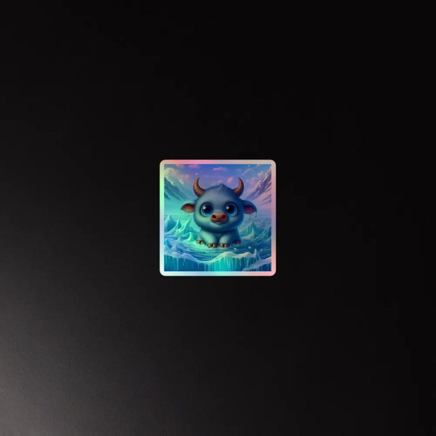 Whimsical Winter Yak Holographic Sticker Set product image (4)