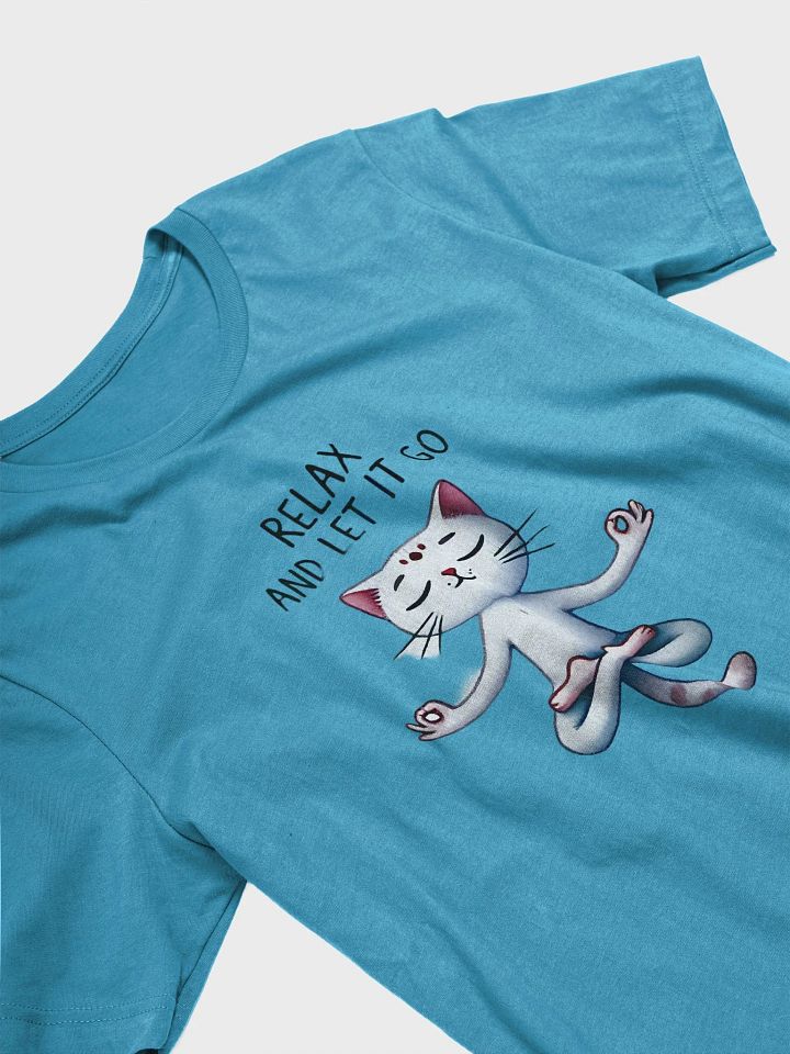 Relax and Let It Go Cat T-Shirt – Zen Meditating Kitty Design product image (2)