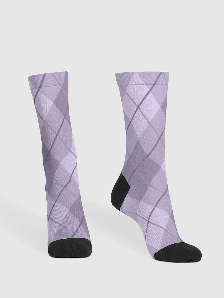 Lilac Argyle Crew Socks product image (2)