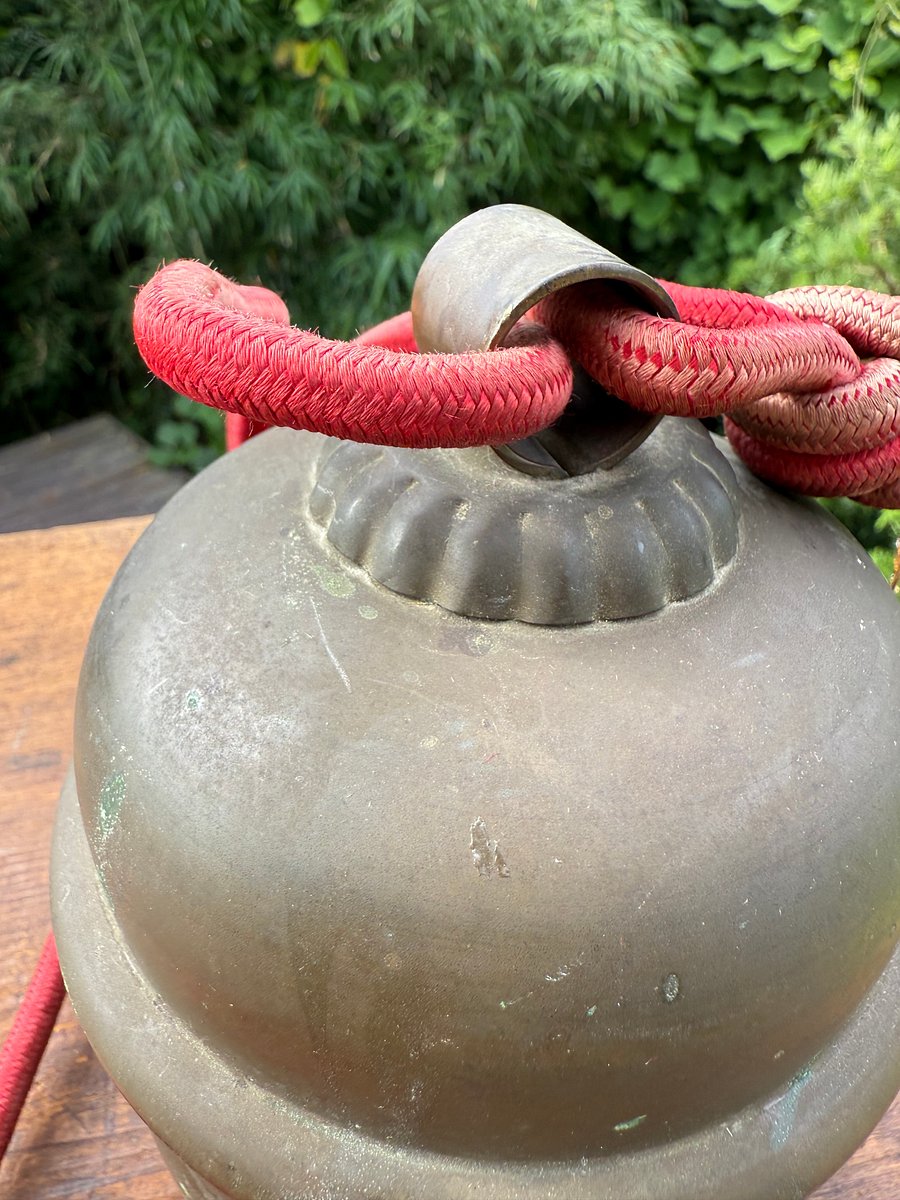 🎎 Antique Japanese Shinto Shrine Suzu Bell with Red Cord and Tassel – Japan Antique Roadshow product image (4)