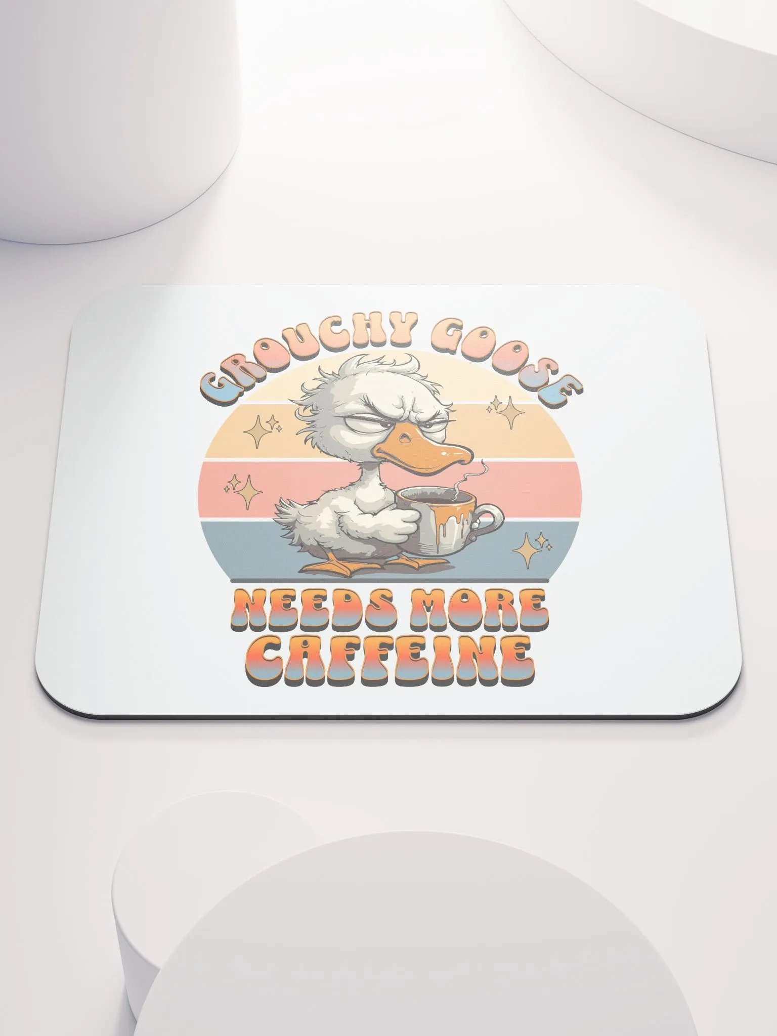 Grouchy Goose Needs More Caffeine Coffee Mouse Pad product image (2)