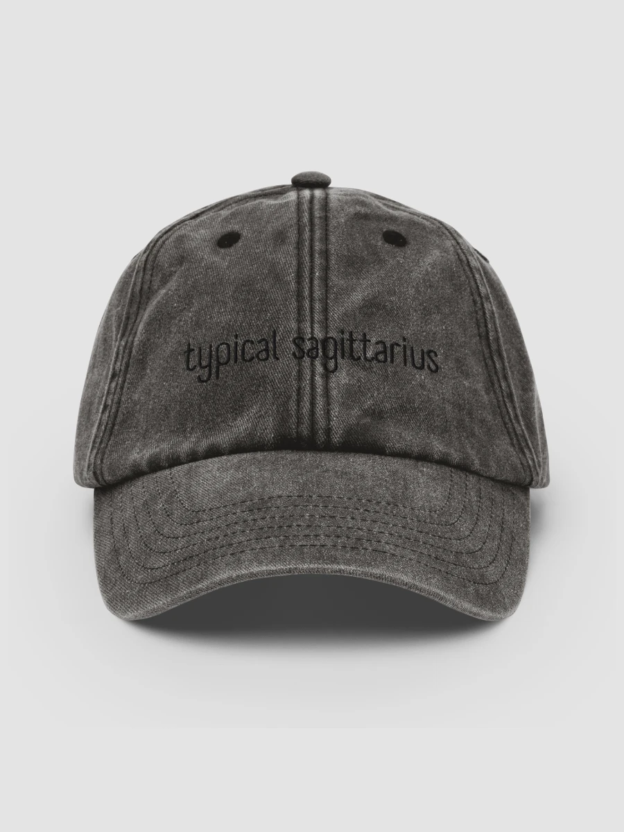 Typical Sagittarius Black on Black Vintage Wash Dad Hat product image (1)