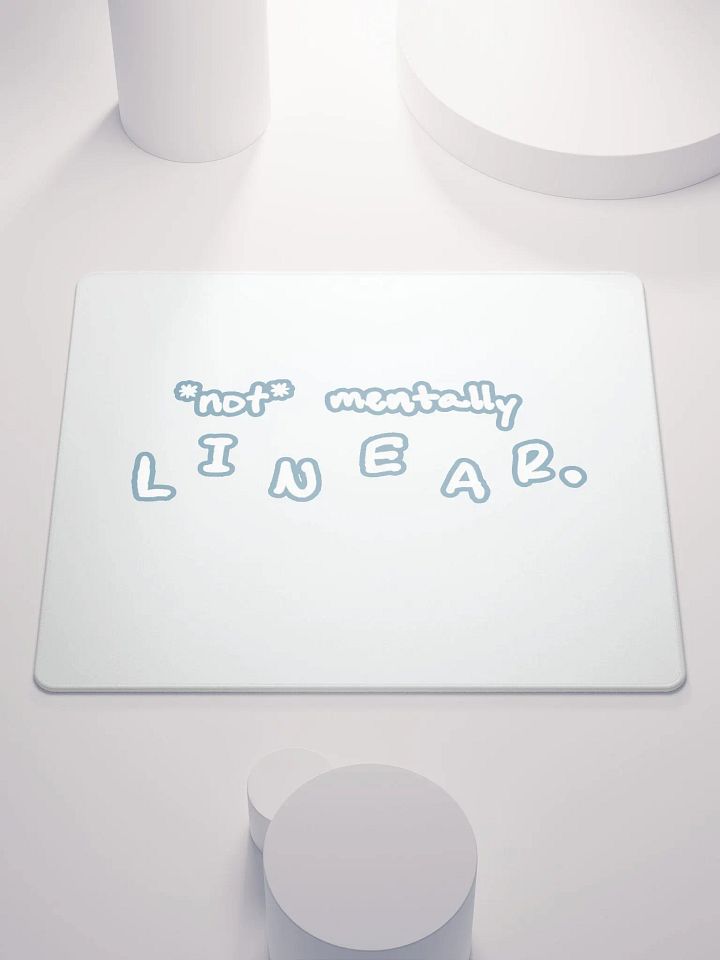 *not* mentally linear (lined design, #709AAF) mouse pad product image (1)