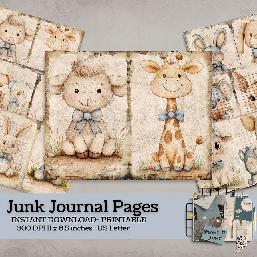 Nursery Animals - Printable Journal Pages V8 product image (1)