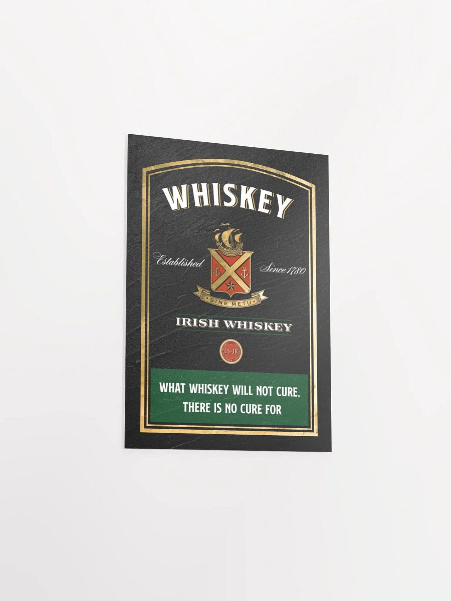 What whiskey will not cure, there is no cure for / Jameson — Whiskey gold blackboard with quote product image (8)