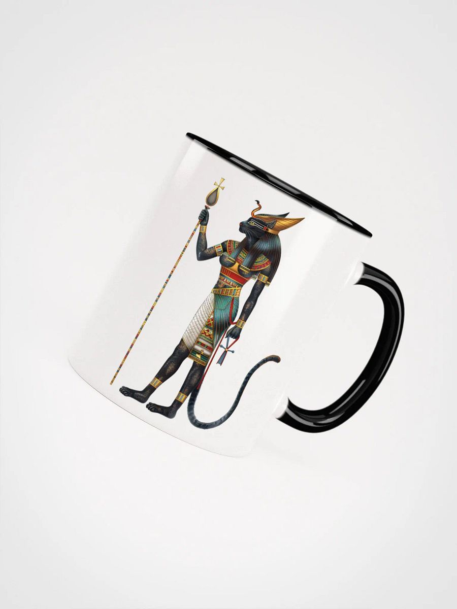 Bastet - The Egyptian Cat Goddess Ceramic Mug with Black Color Inside product image (8)