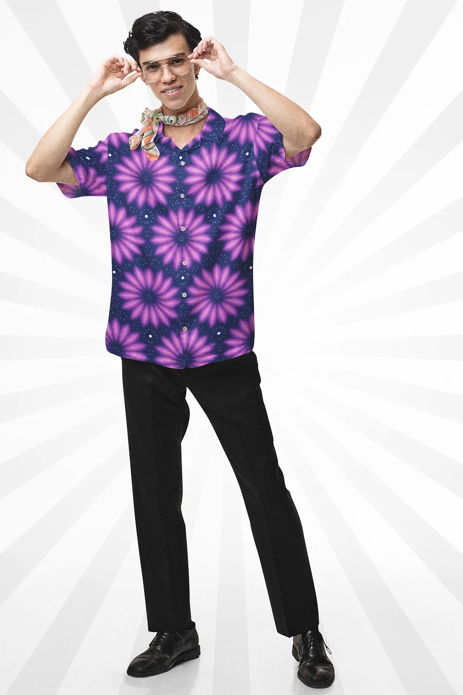 Hawaiian Style Shirt, Button Up, Unisex, Purple Burst product image (7)