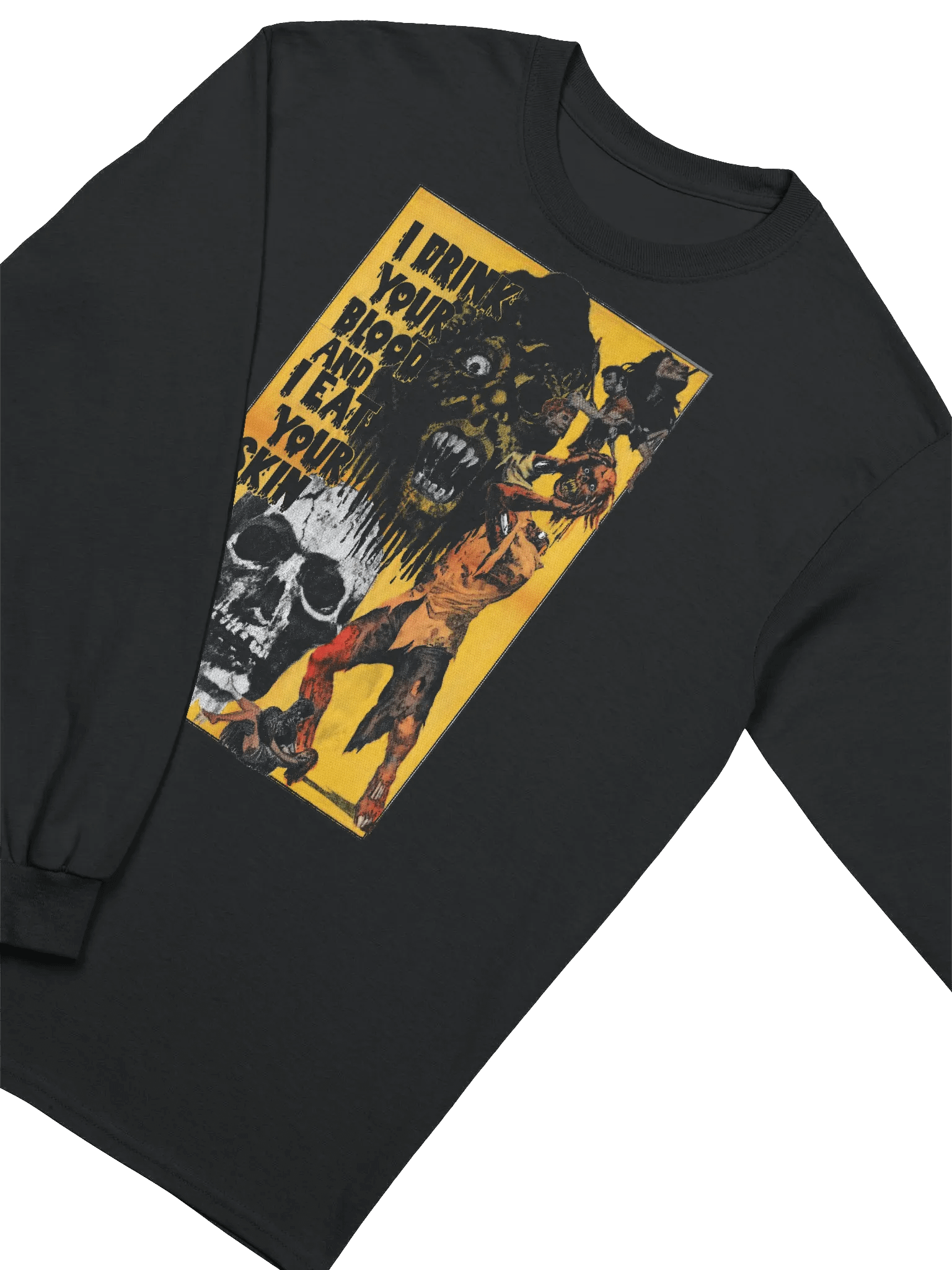 DEAD HORROR CLOTHING - DRINK YOUR BLOOD - LONGSLEEVE T-SHIRT product image (1)
