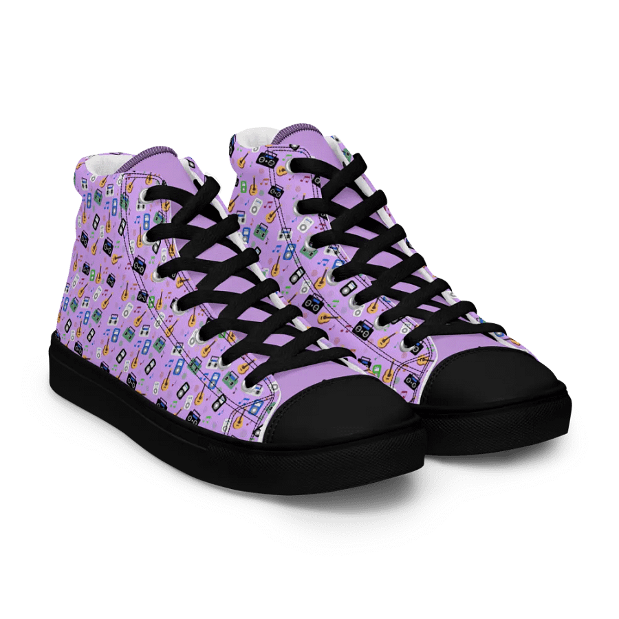 Retro Music Vibes High Top Canvas Shoes product image (12)