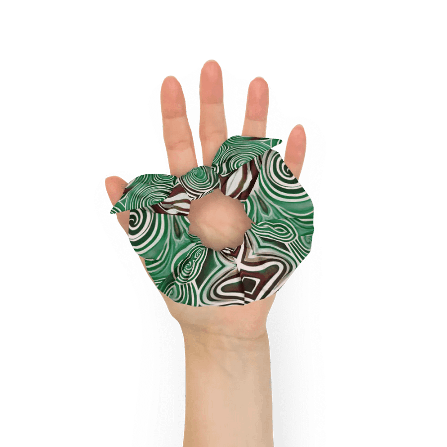Funky Cool Green Liquid Tie-Dye Scrunchie product image (7)