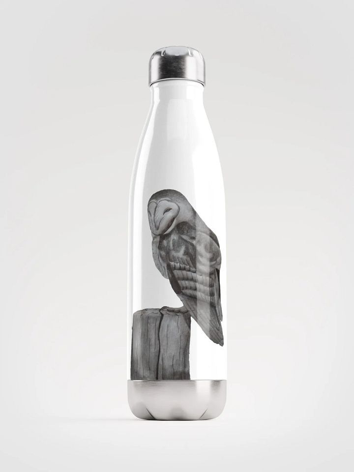 Barn Owl Drawing Water Bottle product image (1)