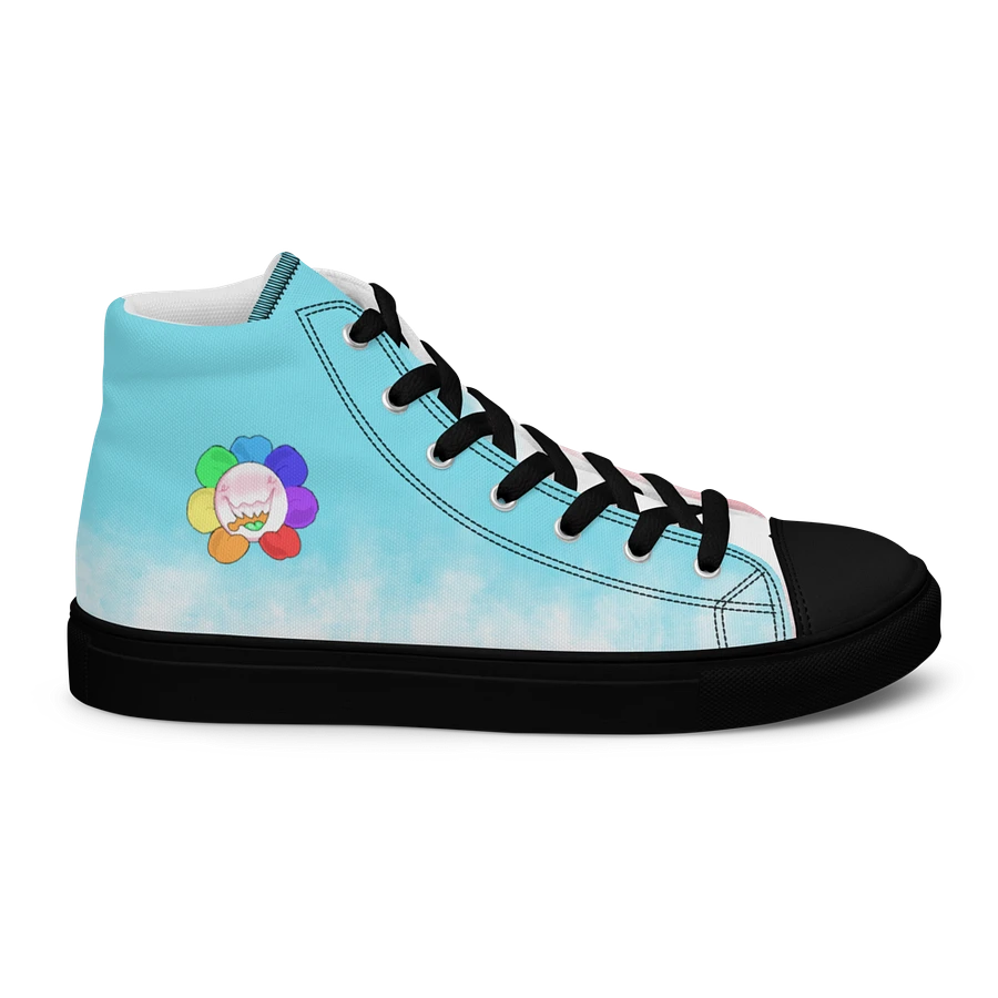 Pastel Blue, Pink and White and Black Flower Sneakers product image (29)
