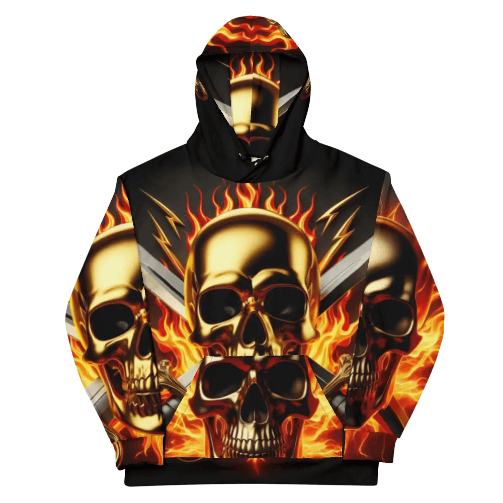 Golden Skull & Crossed Swords - Unisex Skull Hoodie #46 product image (11)