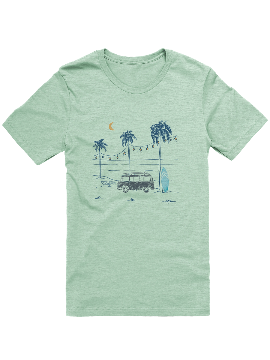 Retro Van Under Moonlight | Chill Beach Vibes Tee product image (85)