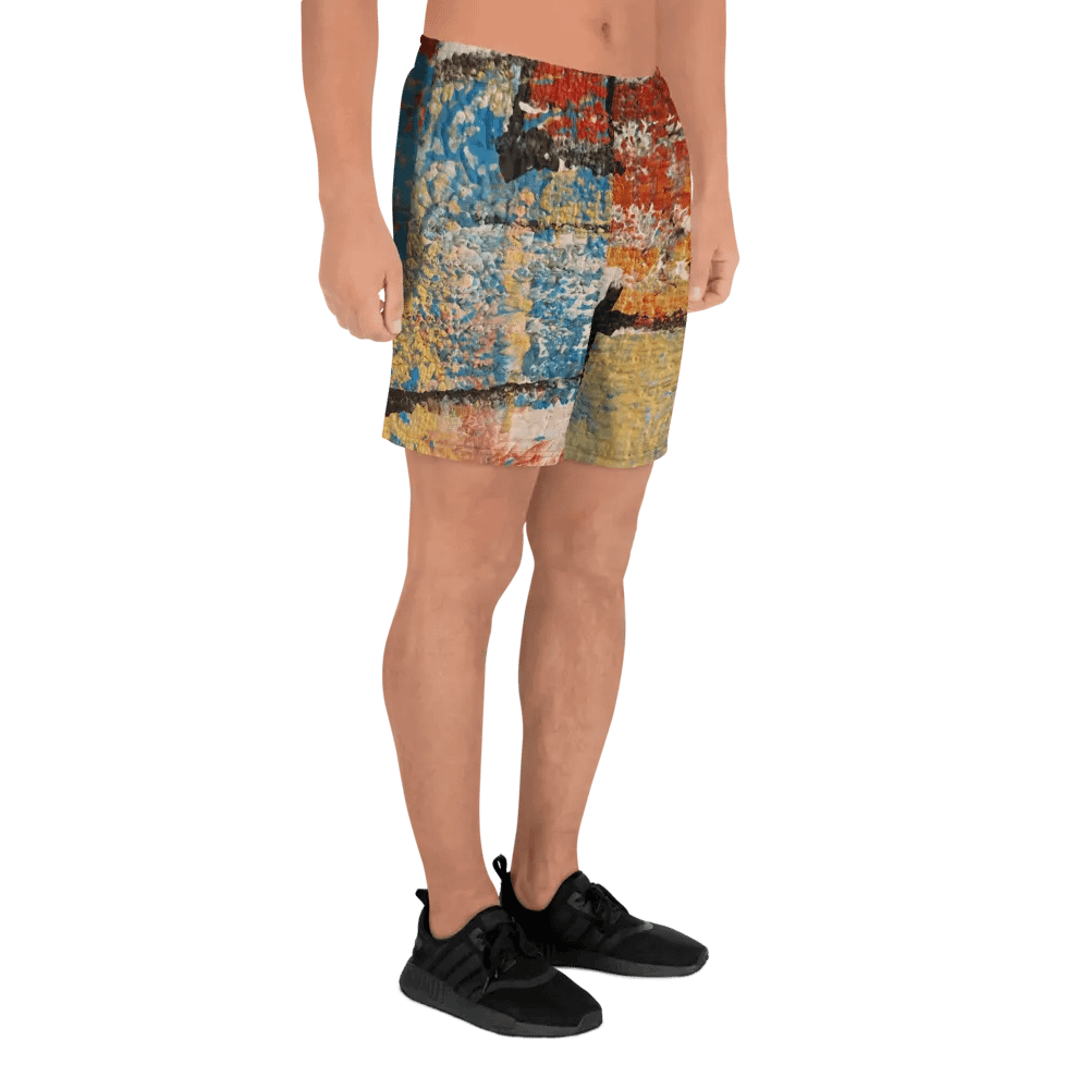 abstract original painting print on shorts product image (6)