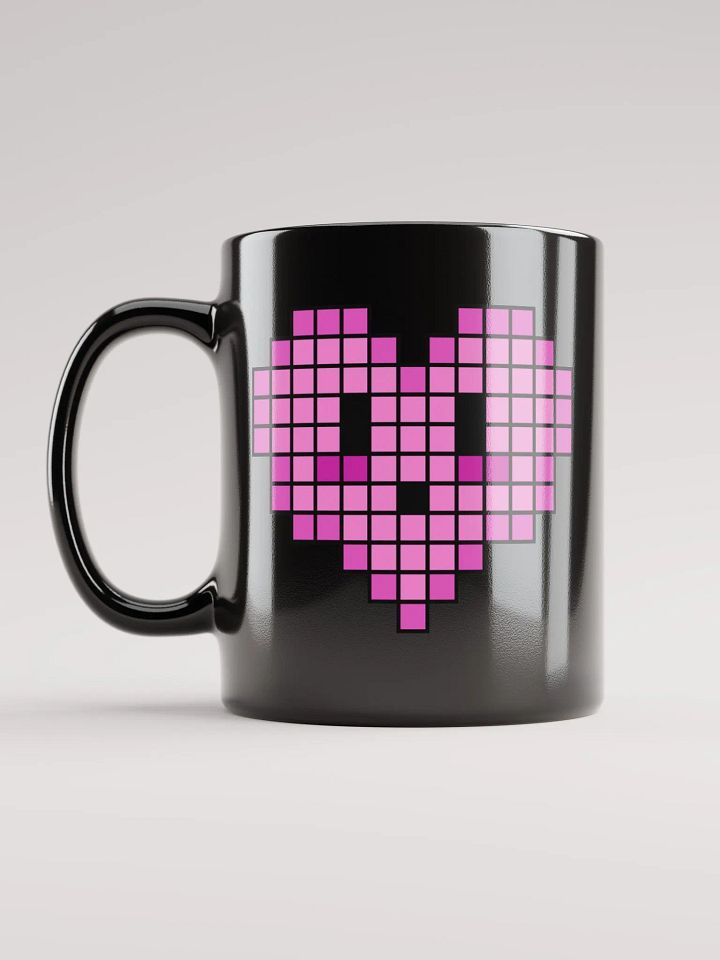Pink Heart Black Glossy Mug product image (1)