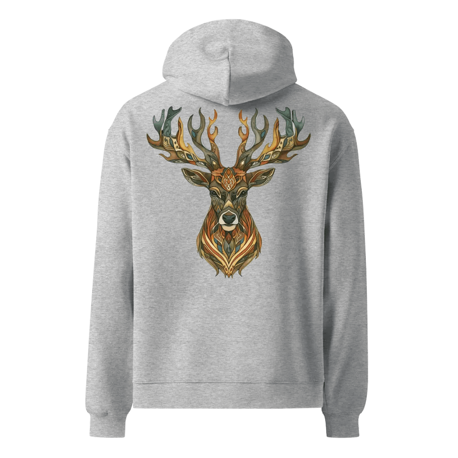 Spirit Animal Deer Head In Folk Art Style Oversized Hoodie product image (10)